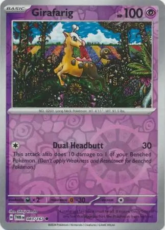 Twilight Masquerade Girafarig #83/167 reverse holo